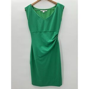 Diane Von Furstenberg Bevin Emerald Kelly‎ Green Gathered Sheath Dress Size 6